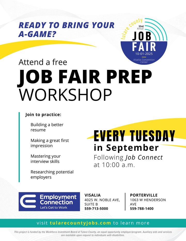 Hiring Events & Job Leads in Tulare County | Employment Connection