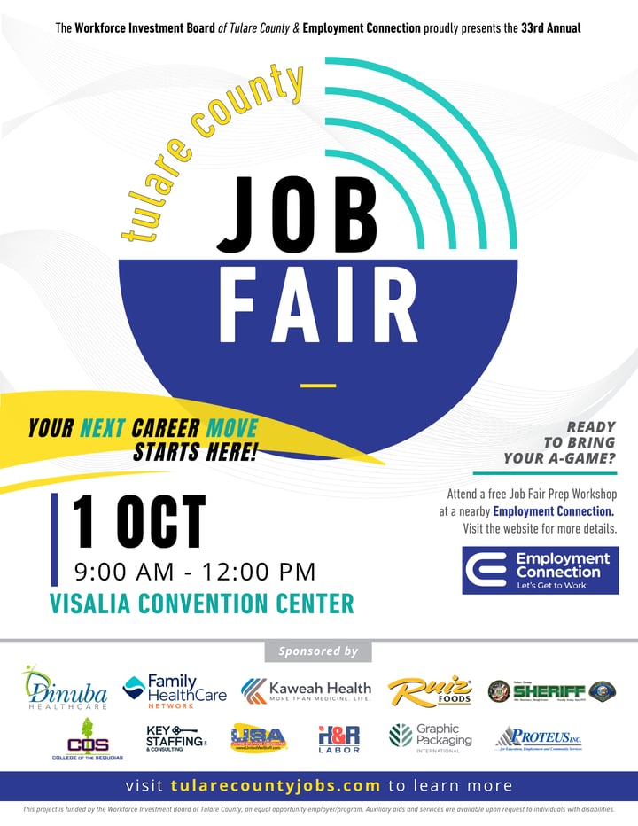 Hiring Events & Job Leads in Tulare County | Employment Connection