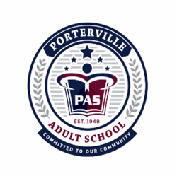 This the logo for the Porterville Adult School.