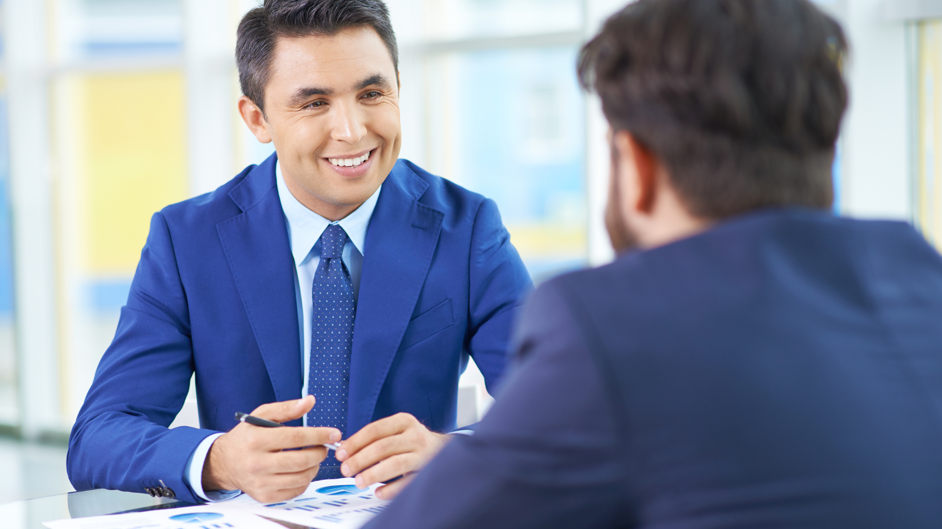 Young professional participating into an interview.